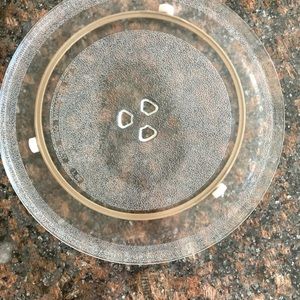 Microwave Glass Turntable Plate with Rotating Ring Roller /Pizza Serving Tray